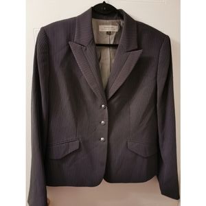 Tahari Arthur S. Levine navy pinstripe blazer